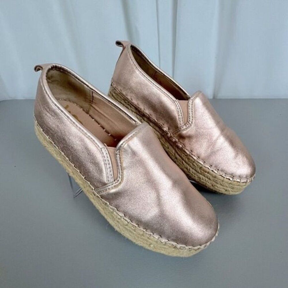 SAM EDELMAN WOMENS ESPADRILLES METALLIC COPPER/PINK COLOR SIZE 6